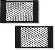 2 Pcs Black Magic Adhesive Mesh Cargo Net Elastic String Net Mesh Net Pouch, Car Boot Organiser Storage, Car Boot Van Storage Solutions Accessories for Storing Phone/Water Bottle/Toiletry