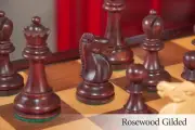 Reykjavik II Series Tournament Chess Set & Tiroir Combination - Rosewood Gilded