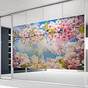 Frosted Flower Pattern Decorative Privacy Window Film Static Cling UV Blocking Heat Control Glass Window Sticker(200x90cm)