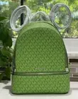 MICHAEL KORS RHEA MEDIUM ZIP BACKPACK BAG TRAVEL TOTE MK JUNGLE GREEN LOGO