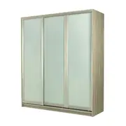 Bedford 1717mm 3 Door Sliding Robe Bundle With White Glass Doors - Light Ash