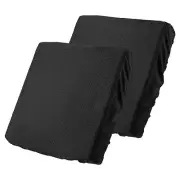 2 Pcs Couch Cushion Cover, 20"x20" Polyester Stretch Sofa Cover, Black