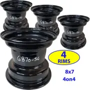 4) Golf Cart RIMs WHEELs 8x7 4/4 Black many E-Z-Go Yamaha Club Car Tomberlin