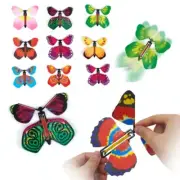 10pcs Magic Tricks Flying Butterfly Rubber Band Powered Wind Up Butterfly Toy