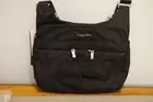 Baggallini Washable Crossover Crossbody w/RFID Wristlet NWT Black Cheetah print
