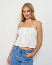[Mooloola] Mooloola Women's Ariella Top in Cream Size 2 2 Cream