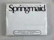 Springmaid Double Flat Sheet Percale Full Bed White New Sealed Dead Stock USA