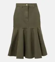 [Loewe] Loewe Cotton twill midi skirt UK 8 green