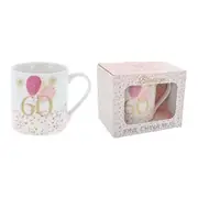Rush Design Mug 60th Birthday Blossom, Gibson Gifts 20669