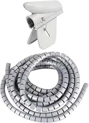 16mm Flexible Cable Organizer Spiral Cord Protector Cable Winder Desk Tidy Grey for Home Office Use