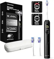 SAKYPRORAL Electric Toothbrush with AI Smart Screen for Adults Kids | 150-Day Battery, Real-Time Brushing Map | Whitening Mode, 3-Min Timer, Travel Case | Family Use Electric Tooth Brush (G5S Black)