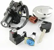 MZBZUTEDEE Motorcycle Ignition Switch Fuel Gas Tank Cap Cover Seat Lock Key Set Kit Fit for Honda CB400SS CB400 SS CB 400SS Accessories