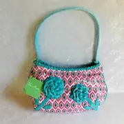 VERA BRADLEY FRILL JR COMIN' UP ROSES HANDBAG PURSE CALL ME CORAL NWT 3 D ROSES