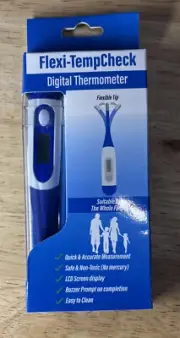 Flexi-TempCheck Digital Thermometer 03160 Quick & Safe. LCD Screen.