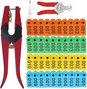 MINYULUA 400PCS 1-100 Number Plastic Livestock Ear Tags with Applicator Plier and Tool for Sheep, Goat, Dog, Cattle, Pig