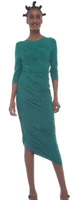 NWT Norma Kamali x REVOLVE Long Sleeve Diana Gown in Mountain Green M/38