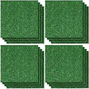Artificial Grass Squares Synthetic Grass Placemats Mat Turf Patch Realistic Grass Rug with Drainage Hole for Pet Dollhouse Golf Table Centerpieces Indoor Outdoor Decoration (12 Pieces,6 x 6 Inch)