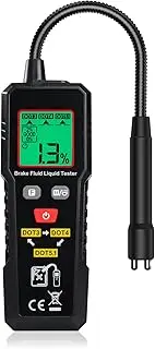 Digital Brake Fluid Tester, 0-4% Car Brake Fluid Tester for DOT3 DOT4 DOT5.1 Backlight Indicator with Buzzer Alarm, Auto Power-Off, Data Hold Moisture Detection for Car, Motorcycle, Truck Safety Tool
