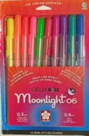 SAKURA GELLY ROLL 10pk ORIGINAL GEL INK ICE CREAM SMOOTH 3MM/6MM PENS 58176-B13