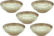 Setoyaki Small Bowl, Small Plate, 3.5 Size Plate, Approx. 3.9 inches (10 cm), Set of 5, Shinsen Pottery Tokusa, Ash Glaze, Made in Japan