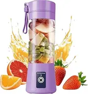 Portable Blender,Mini 6-blade Mixer for Smoothie,Milkshake, Juice, Mobile Hand juicer With USB Rechargeable For Travel, office, picnic, fitness (Purple)