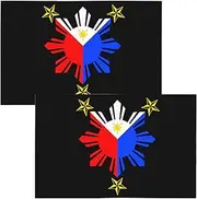 2 Pcs 12x18 Inch Philippines Car Flags Double Sided Printed Window Flags for Automobile Decoration (Flag Only No Flagpole) 1