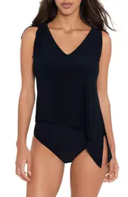 Magicsuit® Tie Hem Matte Jersey Cover-Up Tank in Black at Nordstrom, Size Medium