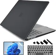 Batianda Premium Protective Case for 15 inch Microsoft Surface Laptop 5 4 3 with Metal Palm Rest - Slim Design with Superior Impact Resistance & Keyboard Cover & Screen Protector, Matte Black