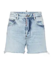 Dsquared2 Logo-Patch Distressed Denim Shorts IT40,IT42 Navy