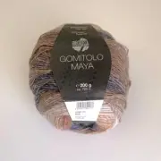 Gomitolo Maya Lana Grossa Gradient Wool NWT Blend Yarn 200g 766yds Gray Brown Wh