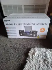 Lenox Cd114bl Home Entertainment System 3 Speed Turntable Am/fm Radio Wireless