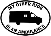 15cm*10.5cm My Other Ride Is An Ambulance Car Styling Personality Decals C5-0391 - (Color Name: Black)