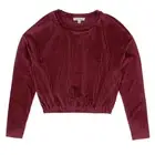 ELLIE & KATE LONG SLEEVE VELVET CROP MIDI TOP NEW DEEP MAUVE M & L SIZE