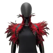 Feather Shrug Cape Shawl, Feather Shrug Shawl Shoulder Wrap Cape Choker Collar for Halloween Party Costume Accessories Type R