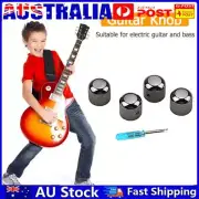 4pcs Metal Guitar Tone Volume Knob Potentiometer Knobs for Electric Bass (Black)