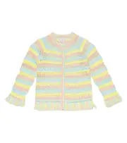 [Stella McCartney Kids] Stella McCartney Kids Striped crochet cotton cardigan Y 6 multicoloured