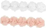PERSELOSO 2pcs Headband Five Flower Hair Accessories for Soft Elastic White Pink for Everyday Wear and Special Occasions