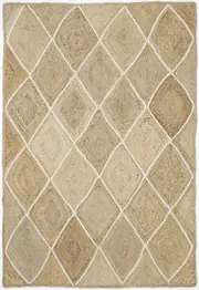 Artisan Tibet Lattice Natural Beige Jute Rug
