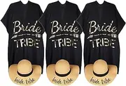[Funky Junque] Womens Beach Sun Hat Cover Up 2 PK Bride Tribe Maid of Honor Bundle