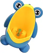 Kisangel 1pc Cartoon Frog Urinal Potty for Boys Lightweight Pee Training Tool Wall Mounted Design with Rotating Water Wheel Durable Material Engaging Shape for Easy Potty Training