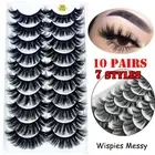 Wispies Fluffy Full Volume Thick False Eyelashes 3D Mink Hair Lash Extension