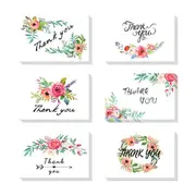 48pcs Premium Greeting Cards Thank You Cards 6 Styles Bulk Mixed Party Card Pack With Envelopes and Stickers - Greenery Floral