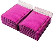 Bubble Envelopes，Mailing Bags， 50pcs Rose Red Bubble Envelope Aluminum Foil Bags Bubble Mailer for Packaging,Wedding Favor Bag,Mailing Envelopes(15x13cm)