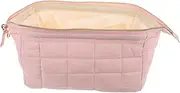 [Healeved] Portable Toiletry Bag Lightweight Makeup Organizer for Women Fluffy Travel Pouch for Cosmetics and Personal Items Wash Bag Pink
