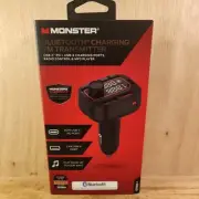 Monster Bluetooth FM Transmitter Hands Free Device W/ USB-C Quick Charge Slot