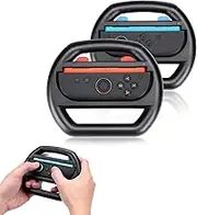 Hounyoln Steering Wheel for Switch 2 JoyCons Controller, 2 Pack Racing Wheel Grip JoyCons Accessories (Black)