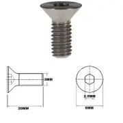 M3X20MM .5 THREAD PITCH TITANIUM COUNTERSUNK BOLT GRADE 5