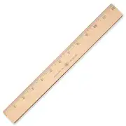 Westcott Wood Ruler Measuring Metric and 116 Scale With Single Metal Edge