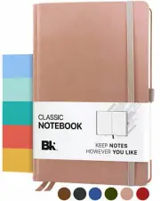 Premium Pink Lined Grid Leather Notebook Journal Diary A5 - 5.75"x8.38"
