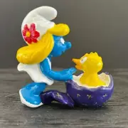 Smurfs 20489 Smurfette Easter Egg w/ Chick Smurf Figure Schleich RARE VARIANT!!